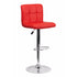Flach Furniture Contemporary Red Quilted Vinyl Adjustable Height Bar Stool with Chrome Base [DS-810-MOD-RED-GG]