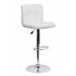 Flach Furniture Contemporary White Quilted Vinyl Adjustable Height Bar Stool with Chrome Base [DS-810-MOD-WH-GG]