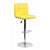 Flach Furniture Contemporary Yellow Quilted Vinyl Adjustable Height Bar Stool with Chrome Base [DS-810-MOD-YEL-GG]