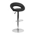 Contemporary Black Vinyl Rounded Back Adjustable Height Bar Stool with Chrome Base [DS-811-BK-GG]