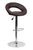 Flach Furniture Contemporary Brown Vinyl Rounded Back Adjustable Height Bar Stool with Chrome Base [DS-811-BRN-GG]