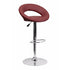 Flach Furniture Contemporary Burgundy Vinyl Rounded Back Adjustable Height Bar Stool with Chrome Base [DS-811-BURG-GG]