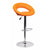Flach Furniture Contemporary Orange Vinyl Rounded Back Adjustable Height Bar Stool with Chrome Base [DS-811-ORG-GG]