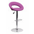 Flach Furniture Contemporary Purple Vinyl Rounded Back Adjustable Height Bar Stool with Chrome Base [DS-811-PUR-GG]