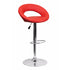 Flach Furniture Contemporary Red Vinyl Rounded Back Adjustable Height Bar Stool with Chrome Base [DS-811-RED-GG]