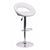 Flach Furniture Contemporary White Vinyl Rounded Back Adjustable Height Bar Stool with Chrome Base [DS-811-WH-GG]