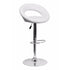 Flach Furniture Contemporary White Vinyl Rounded Back Adjustable Height Bar Stool with Chrome Base [DS-811-WH-GG]