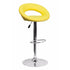 Flach Furniture Contemporary Yellow Vinyl Rounded Back Adjustable Height Bar Stool with Chrome Base [DS-811-YEL-GG]
