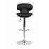 Flash Furniture Contemporary Cozy Mid-Back Black Vinyl Adjustable Height Barstool with Chrome Base