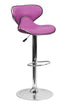 Flach Furniture Contemporary Cozy Mid-Back Purple Vinyl Adjustable Height Bar Stool with Chrome Base [DS-815-PUR-GG]