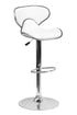 Flach Furniture Contemporary Cozy Mid-Back White Vinyl Adjustable Height Bar Stool with Chrome Base [DS-815-WH-GG]