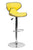 Flach Furniture Contemporary Cozy Mid-Back Yellow Vinyl Adjustable Height Bar Stool with Chrome Base [DS-815-YEL-GG]