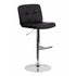 Flach Furniture Contemporary Tufted Black Vinyl Adjustable Height Bar Stool with Chrome Base [DS-829-BK-GG]