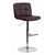 Flach Furniture Contemporary Tufted Brown Vinyl Adjustable Height Bar Stool with Chrome Base [DS-829-BRN-GG]