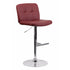 Flach Furniture Contemporary Tufted Burgundy Vinyl Adjustable Height Bar Stool with Chrome Base [DS-829-BURG-GG]