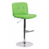 Flach Furniture Contemporary Tufted Green Vinyl Adjustable Height Bar Stool with Chrome Base [DS-829-GRN-GG]