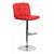 Flach Furniture Contemporary Tufted Red Vinyl Adjustable Height Bar Stool with Chrome Base [DS-829-RED-GG]