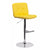 Flach Furniture Contemporary Tufted Yellow Vinyl Adjustable Height Bar Stool with Chrome Base [DS-829-YEL-GG]