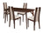 Stanton 5 Piece Espresso Wood Dining Table Set with Curved Slat Wood Dining Chairs - Padded Seats