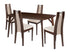 Stanton 5 Piece Espresso Wood Dining Table Set with Curved Slat Wood Dining Chairs - Padded Seats