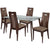 Lincoln 5 Piece Espresso Wood Dining Table Set with Glass Top and Curved Slat Wood Dining Chairs - Padded Seats