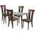 Huntington 5 Piece Espresso Wood Dining Table Set with Glass Top and Slotted Back Wood Dining Chairs - Padded Seats