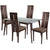 Ridgecrest 5 Piece Espresso Wood Dining Table Set with Glass Top and Clean Line Wood Dining Chairs - Padded Seats