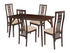 Halstead 5 Piece Espresso Wood Dining Table Set with High Triple Window Pane Back Wood Dining Chairs - Padded Seats