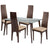 Baldwin 5 Piece Espresso Wood Dining Table Set with Glass Top and Padded Wood Dining Chairs