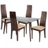 Baldwin 5 Piece Espresso Wood Dining Table Set with Glass Top and Padded Wood Dining Chairs