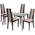 Patterson 5 Piece Espresso Wood Dining Table Set with Glass Top and Curved Slat Wood Dining Chairs - Padded Seats