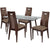 Newman 5 Piece Espresso Wood Dining Table Set with Glass Top and Curved Slat Wood Dining Chairs - Padded Seats