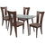 Parlier 5 Piece Espresso Wood Dining Table Set with Glass Top and Slotted Back Wood Dining Chairs - Padded Seats