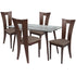 Parlier 5 Piece Espresso Wood Dining Table Set with Glass Top and Slotted Back Wood Dining Chairs - Padded Seats