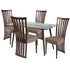 Lakewood 5 Piece Espresso Wood Dining Table Set with Glass Top and Dramatic Rail Back Design Wood Dining Chairs - Padded Seats