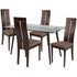 Roseville 5 Piece Espresso Wood Dining Table Set with Glass Top and Clean Line Wood Dining Chairs - Padded Seats