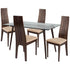 Concord 5 Piece Espresso Wood Dining Table Set with Glass Top and Padded Wood Dining Chairs