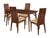 Dearborn 5 Piece Walnut Wood Dining Table Set with Wide Slat Back Wood Dining Chairs - Padded Seats