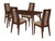 Jefferson 5 Piece Walnut Wood Dining Table Set with Curved Slat Wood Dining Chairs - Padded Seats