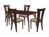 Barnes 5 Piece Walnut Wood Dining Table Set with Slotted Back Wood Dining Chairs - Padded Seats