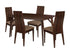 Dearborn 5 Piece Espresso Wood Dining Table Set with Wide Slat Back Wood Dining Chairs - Padded Seats