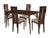Graham 5 Piece Walnut Wood Dining Table Set with Clean Line Wood Dining Chairs - Padded Seats