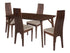 Kensington 5 Piece Walnut Wood Dining Table Set with Padded Wood Dining Chairs