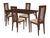 Clybourne 5 Piece Walnut Wood Dining Table Set with Framed Rail Back Design Wood Dining Chairs - Padded Seats