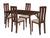 Pullman 5 Piece Walnut Wood Dining Table Set with Vertical Wide Slat Back Wood Dining Chairs - Padded Seats