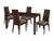 Elston 5 Piece Espresso Wood Dining Table Set with Wide Slat Back Wood Dining Chairs - Padded Seats