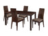 Elston 5 Piece Espresso Wood Dining Table Set with Wide Slat Back Wood Dining Chairs - Padded Seats