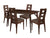 LaSalle 5 Piece Espresso Wood Dining Table Set with Window Pane Back Wood Dining Chairs - Padded Seats