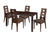 Fullerton 5 Piece Espresso Wood Dining Table Set with Window Pane Back Wood Dining Chairs - Padded Seats