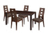 Fullerton 5 Piece Espresso Wood Dining Table Set with Window Pane Back Wood Dining Chairs - Padded Seats